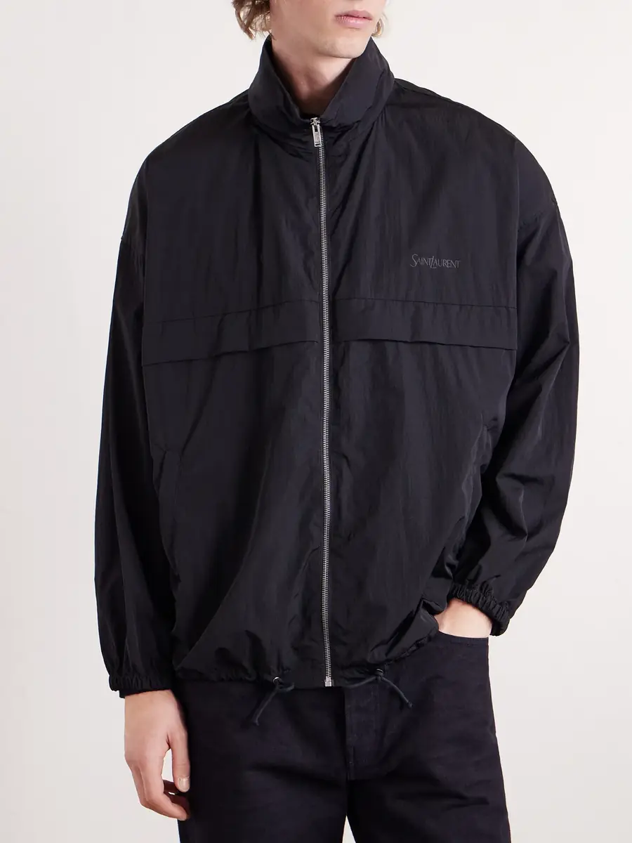 Saint Laurent Logo-Print Shell Blouson Jacket IT 46 | Thumbnail 3