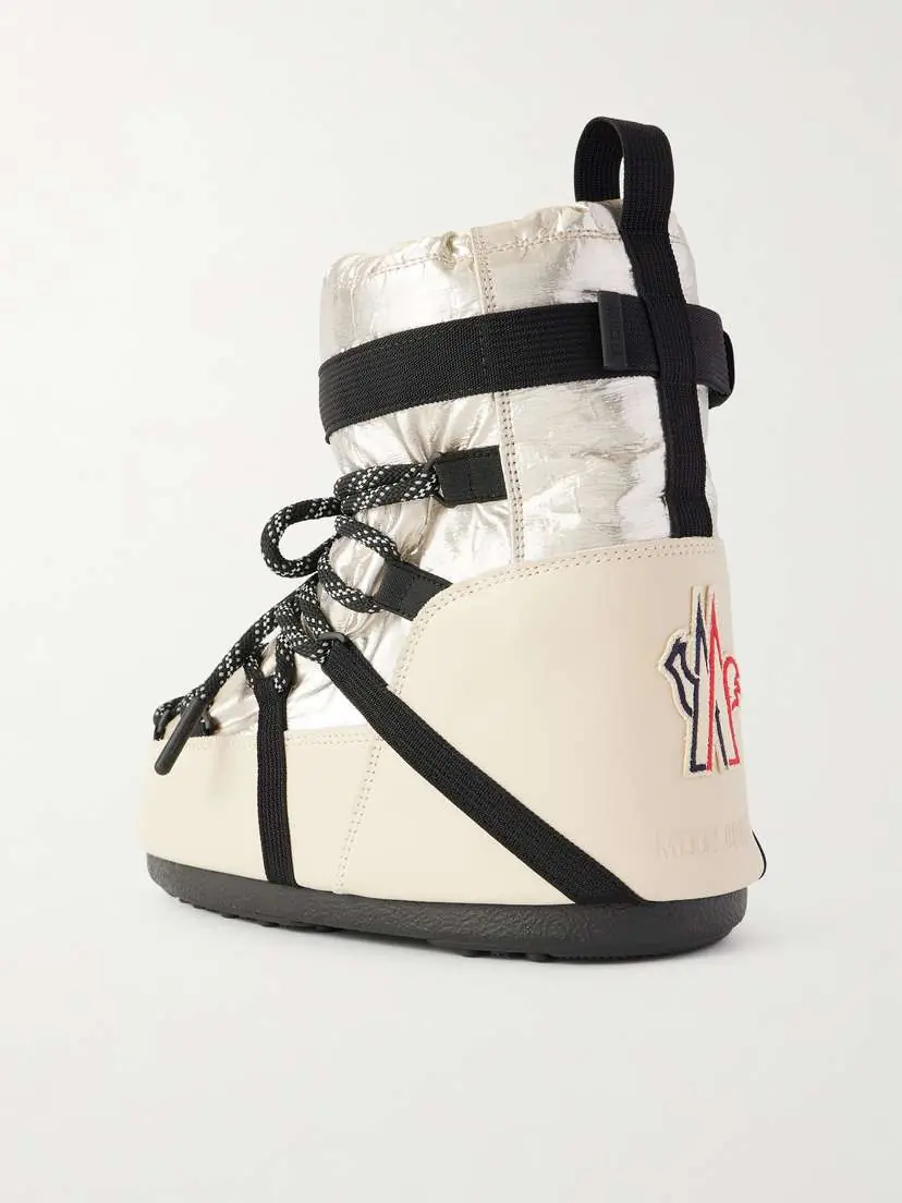 Moncler Grenoble + Moon Boot Icon Metallic Shell And Leather Snow Boots | Thumbnail 4 Moncler Grenoble + Moon Boot Icon Metallic Shell And Leather Snow Boots | Thumbnail 4