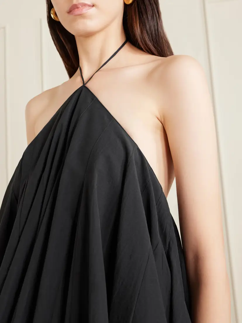 Jacquemus Courte Asymmetric Cotton-blend Crepon Halterneck Dress | Thumbnail 4