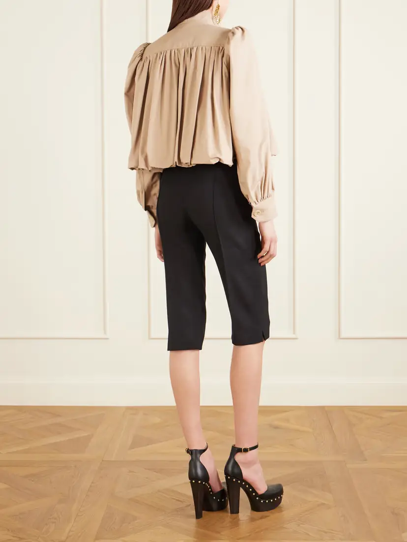 Chloé Cropped Gathered Organic Cotton-canvas Jacket | Thumbnail 4 Chloé Cropped Gathered Organic Cotton-canvas Jacket | Thumbnail 4