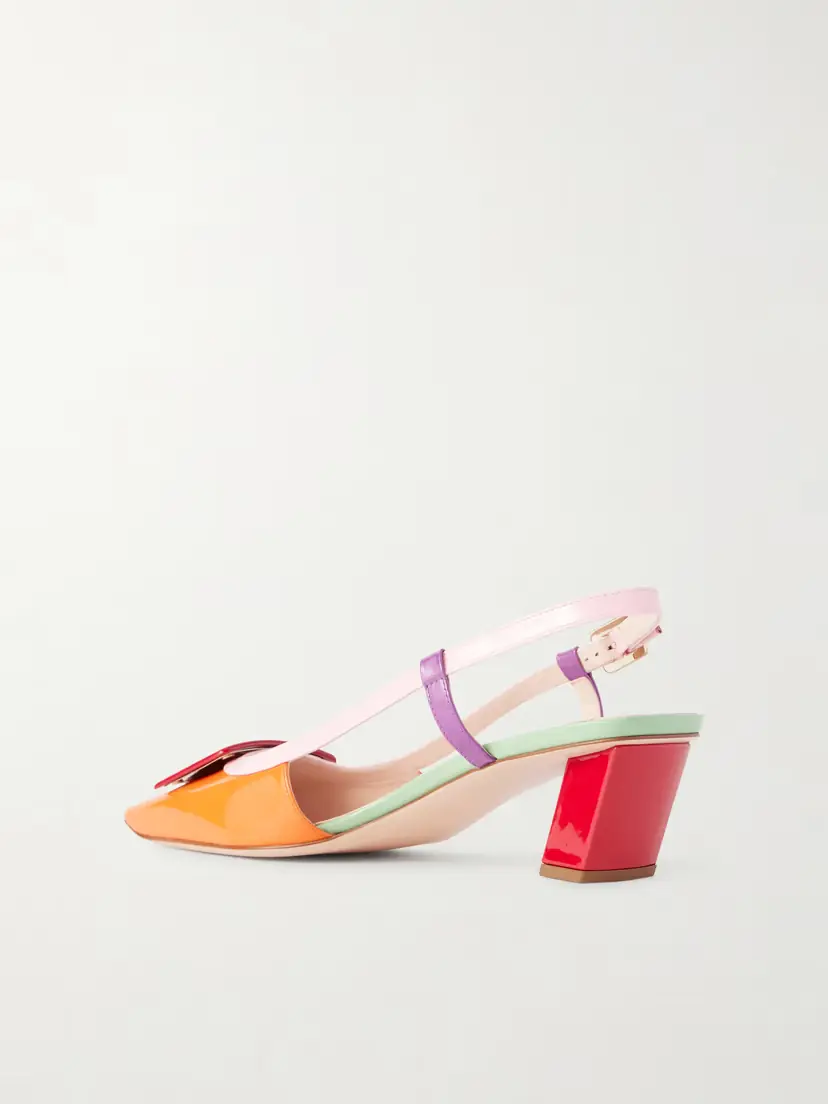 Roger Vivier Belle Vivier 45 Color-block Patent-leather Slingback Pumps | Thumbnail 3 Roger Vivier Belle Vivier 45 Color-block Patent-leather Slingback Pumps | Thumbnail 3