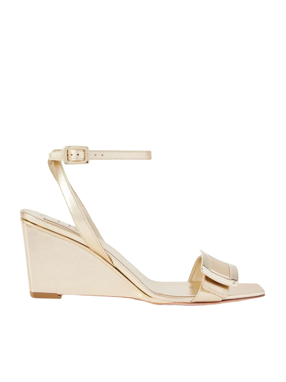 Belle Vivier 60 Metallic Leather Wedge Sandals Belle Vivier 60 Metallic Leather Wedge Sandals