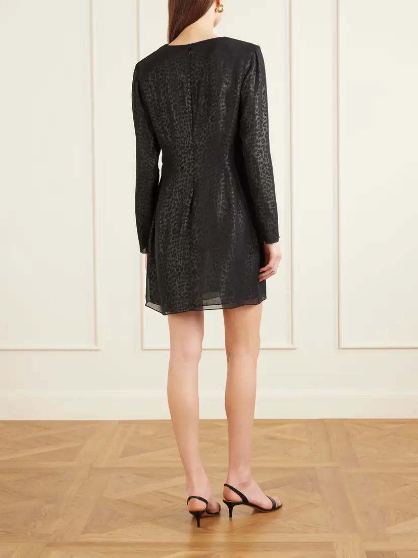 Veronica de Piante Pia Metallic Leopard-print Silk-chiffon Mini Dress | Thumbnail 3 Veronica de Piante Pia Metallic Leopard-print Silk-chiffon Mini Dress | Thumbnail 3