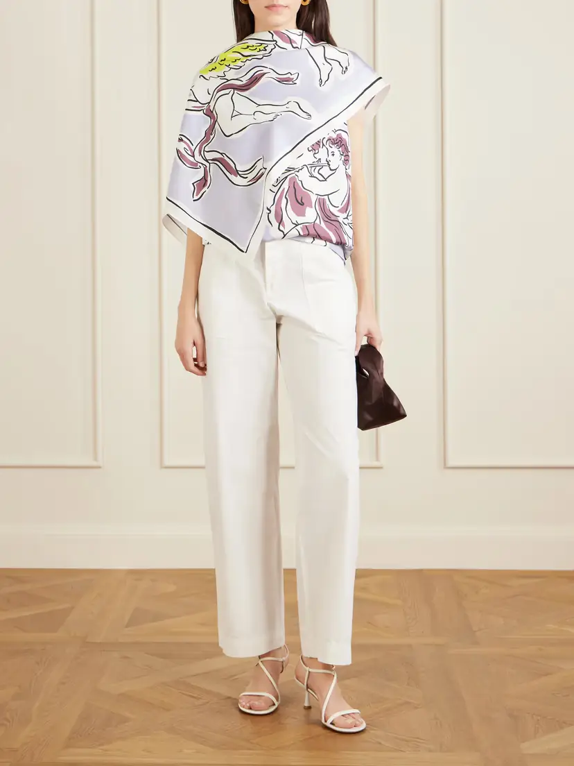 Tory Burch Cape-effect Printed Silk-twill Top | Thumbnail 2 Tory Burch Cape-effect Printed Silk-twill Top | Thumbnail 2