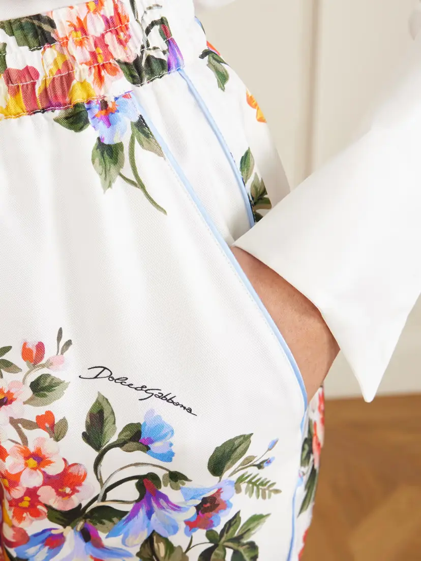 Dolce & Gabbana Floral-print Silk-twill Shorts | Thumbnail 4