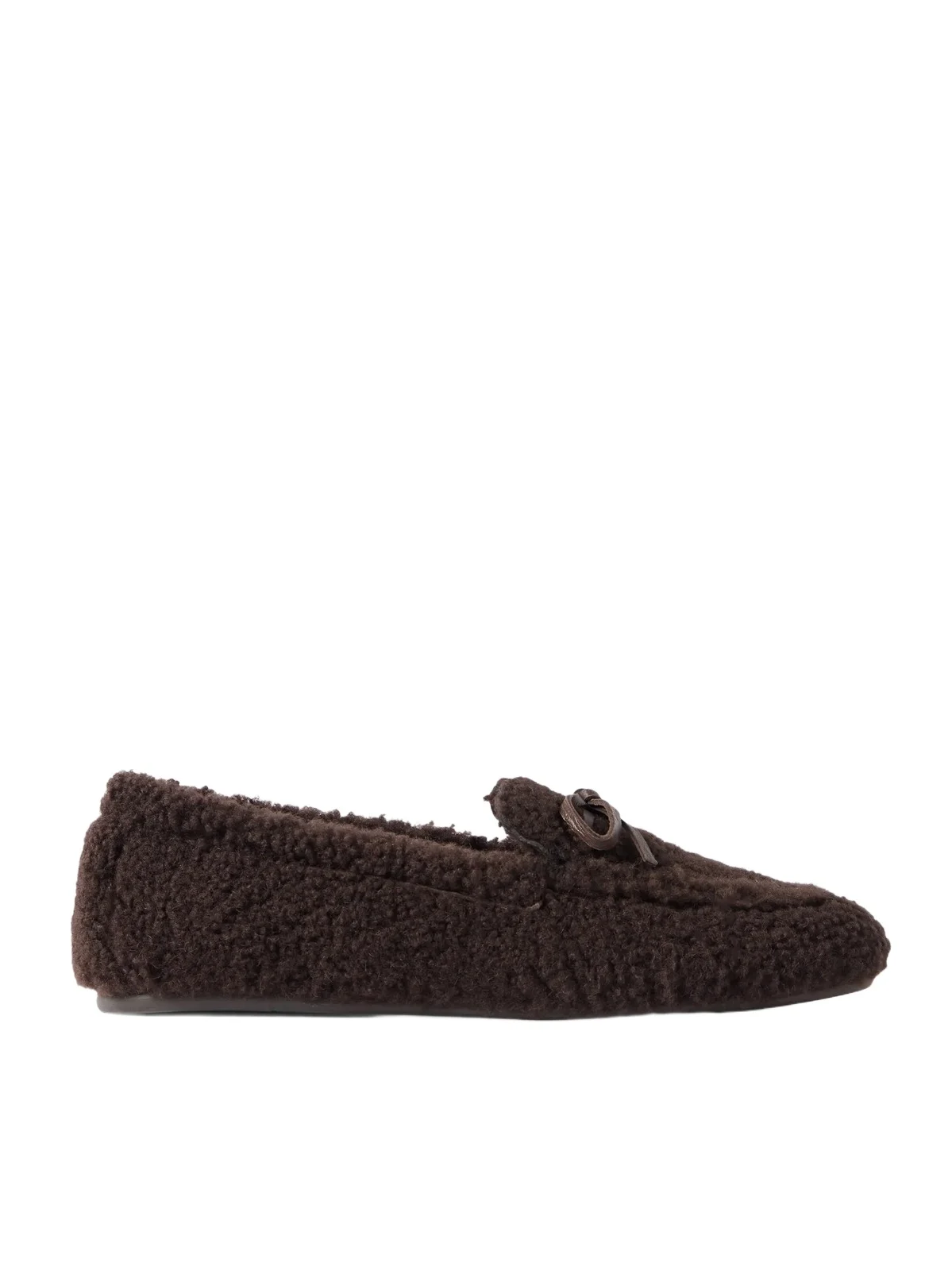Britt Bow Leather-trimmed Shearling Loafers Britt Bow Leather-trimmed Shearling Loafers