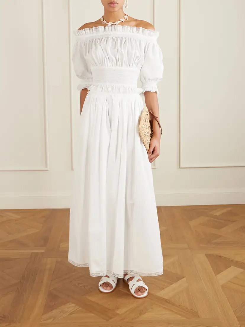 Dolce & Gabbana Pleated Cotton-blend Drawstring Maxi Skirt | Thumbnail 2