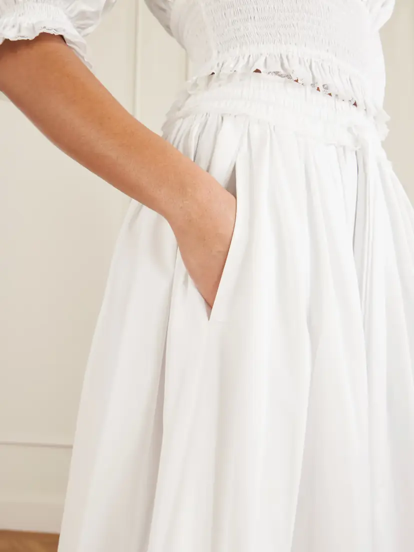 Dolce & Gabbana Pleated Cotton-blend Drawstring Maxi Skirt | Thumbnail 4