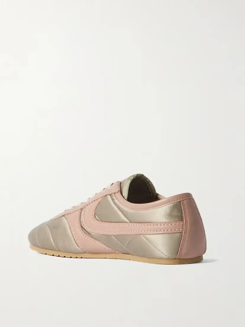 Dries Van Noten Leather-trimmed Paneled Satin Sneakers | Thumbnail 3 Dries Van Noten Leather-trimmed Paneled Satin Sneakers | Thumbnail 3