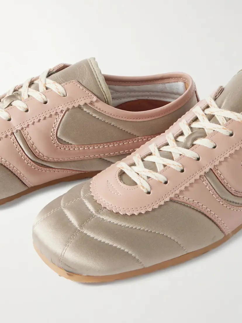 Dries Van Noten Leather-trimmed Paneled Satin Sneakers | Thumbnail 4 Dries Van Noten Leather-trimmed Paneled Satin Sneakers | Thumbnail 4