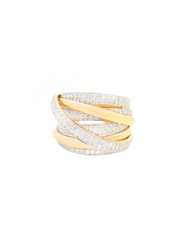 Wish Fine Jewelry 1.60ct Diamond 14K Gold Crossover Statement Ring
