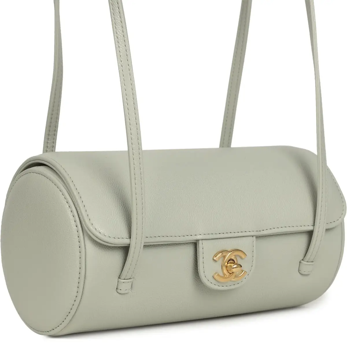 Chanel Chanel Preppy Coco Bowling Bag Light Green Shiny Caviar Brushed Gold Hardware | Thumbnail 2