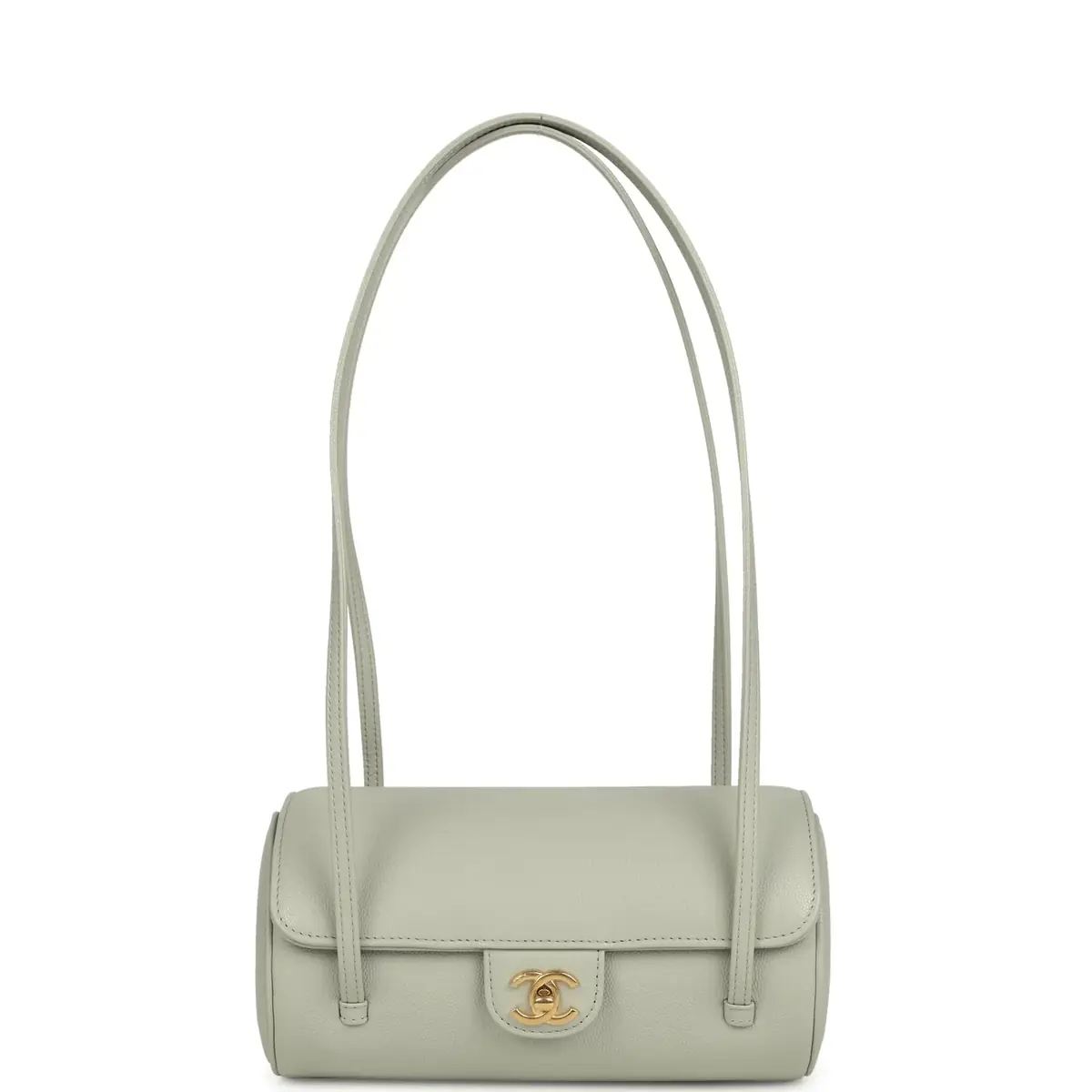 Chanel Chanel Preppy Coco Bowling Bag Light Green Shiny Caviar Brushed Gold Hardware | Thumbnail 6