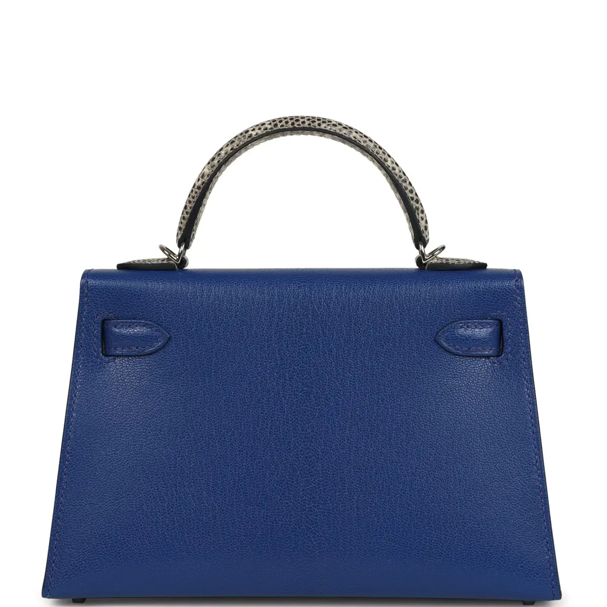 HERMÈS Hermes Kelly Sellier 20 Bleu Royal Chevre Chamkila and Ombre Varanus Salvator Lizard Touch Palladium Hardware | Thumbnail 4