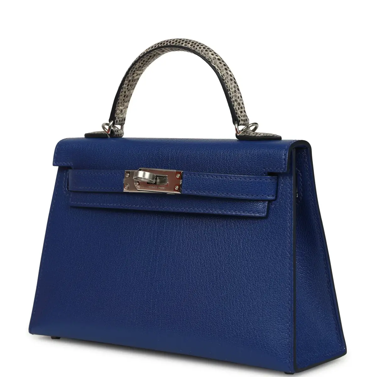 HERMÈS Hermes Kelly Sellier 20 Bleu Royal Chevre Chamkila and Ombre Varanus Salvator Lizard Touch Palladium Hardware | Thumbnail 5