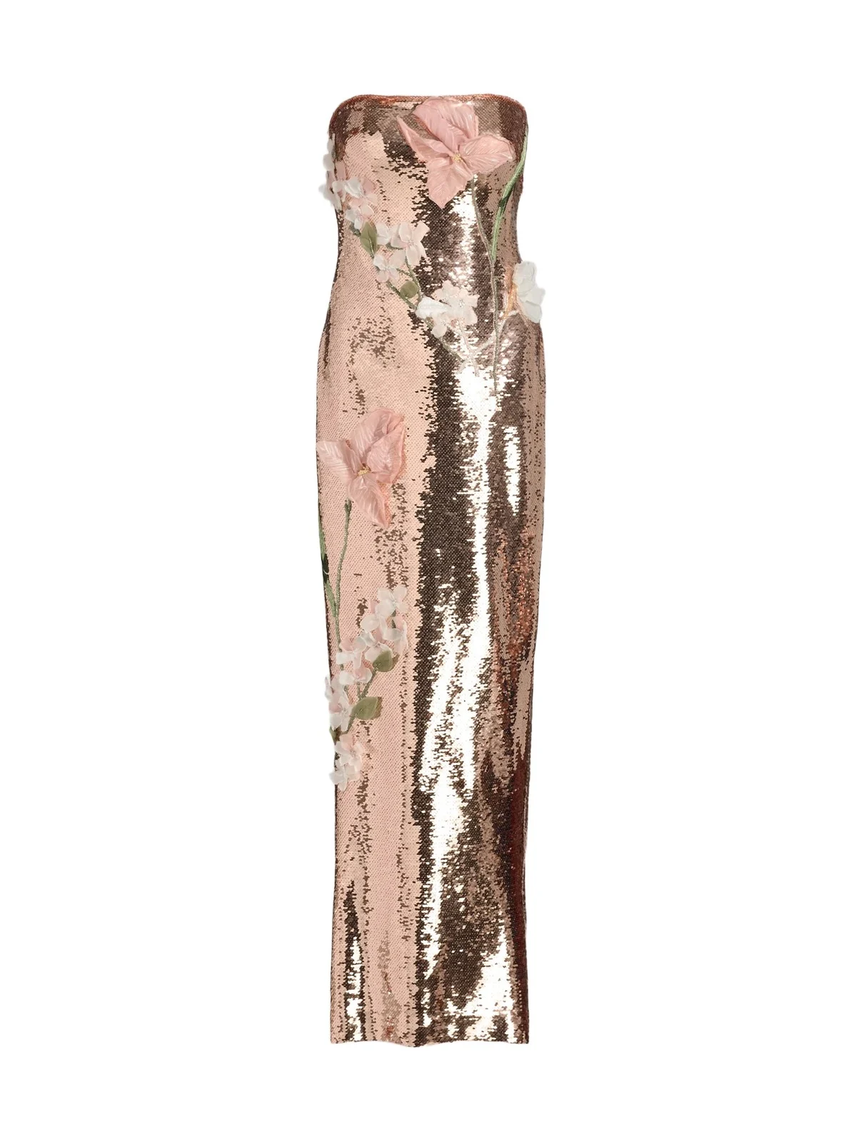 Women's Sequined Floral Embroidered Column Gown Women's Sequined Floral Embroidered Column Gown