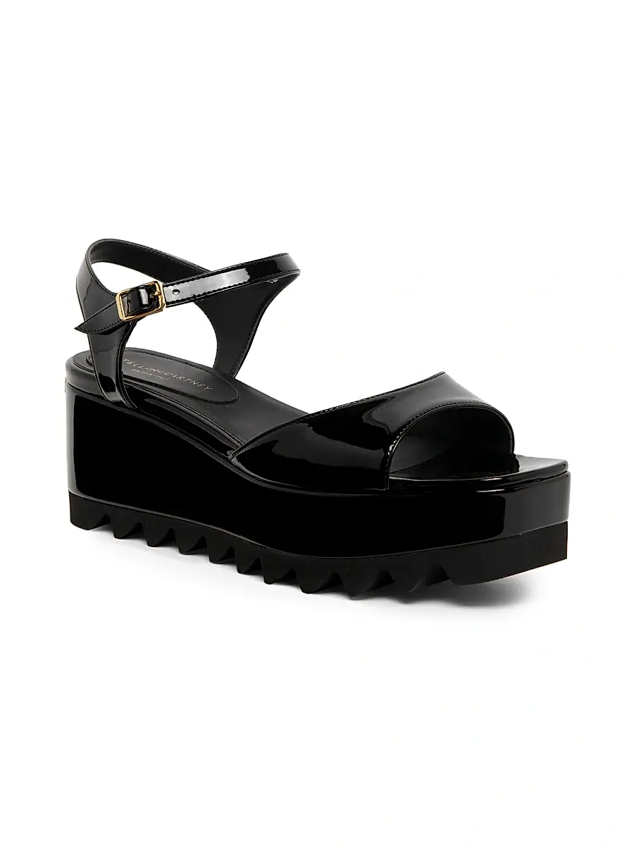 Stella McCartney Women's Elyse 80MM Faux Patent Leather Platform Sandals | Thumbnail 2 Stella McCartney Women's Elyse 80MM Faux Patent Leather Platform Sandals | Thumbnail 2