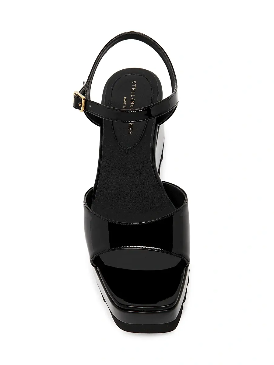 Stella McCartney Women's Elyse 80MM Faux Patent Leather Platform Sandals | Thumbnail 4 Stella McCartney Women's Elyse 80MM Faux Patent Leather Platform Sandals | Thumbnail 4