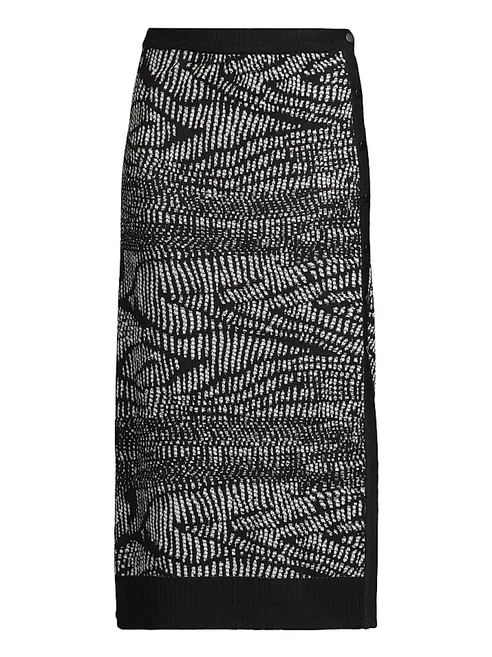 Misook Women's Animal Abstract Jacquard Soft Knit Midi-Skirt