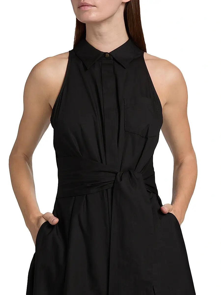 Toccin Women's Chelsea Cotton Tie-Waist Midi-Shirtdress | Thumbnail 6 Toccin Women's Chelsea Cotton Tie-Waist Midi-Shirtdress | Thumbnail 6