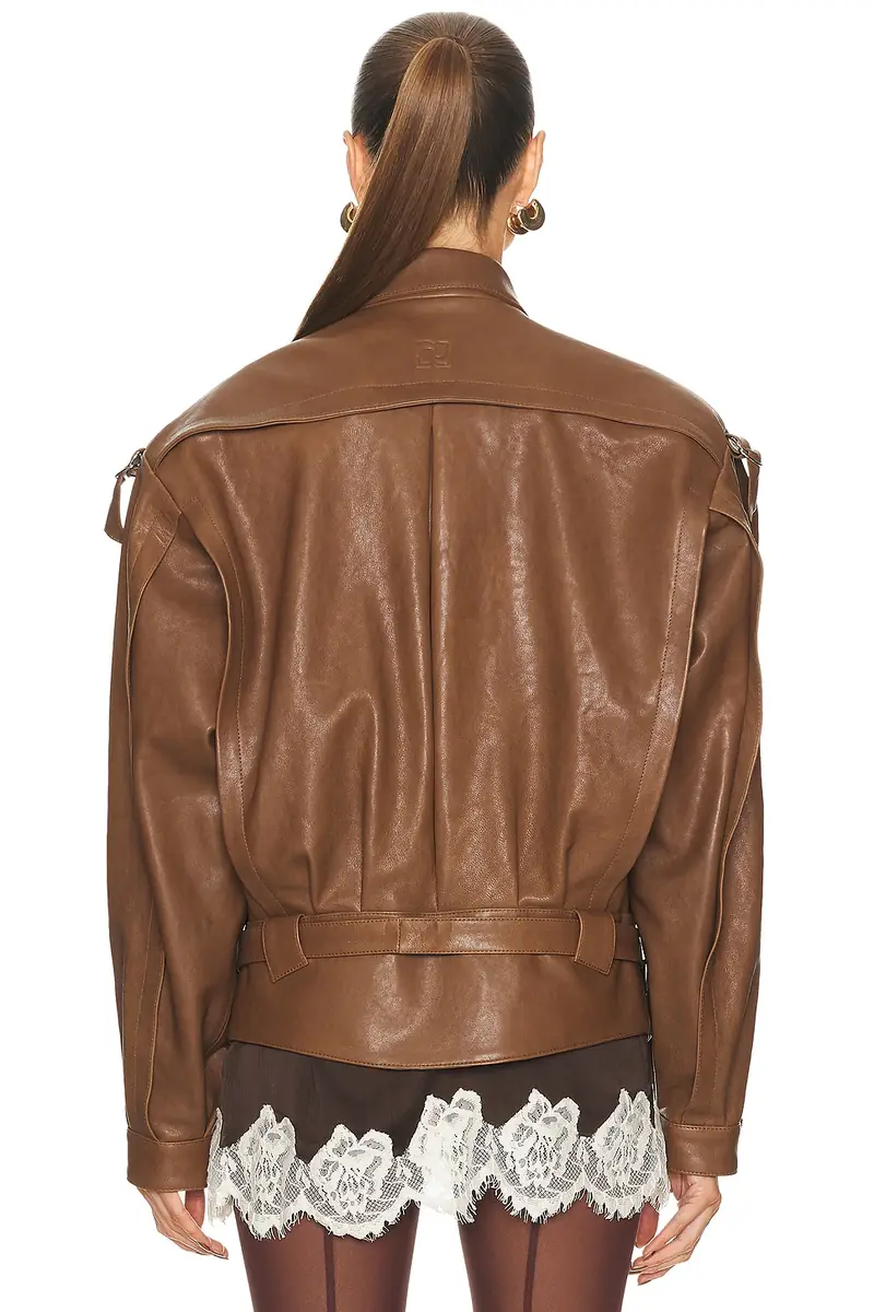 Magda Butrym Belted Leather Bomber Jacket | Thumbnail 3 Magda Butrym Belted Leather Bomber Jacket | Thumbnail 3