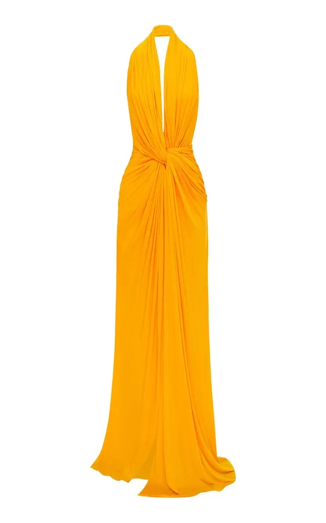 Alex Perry Halter Twist Jersey Gown