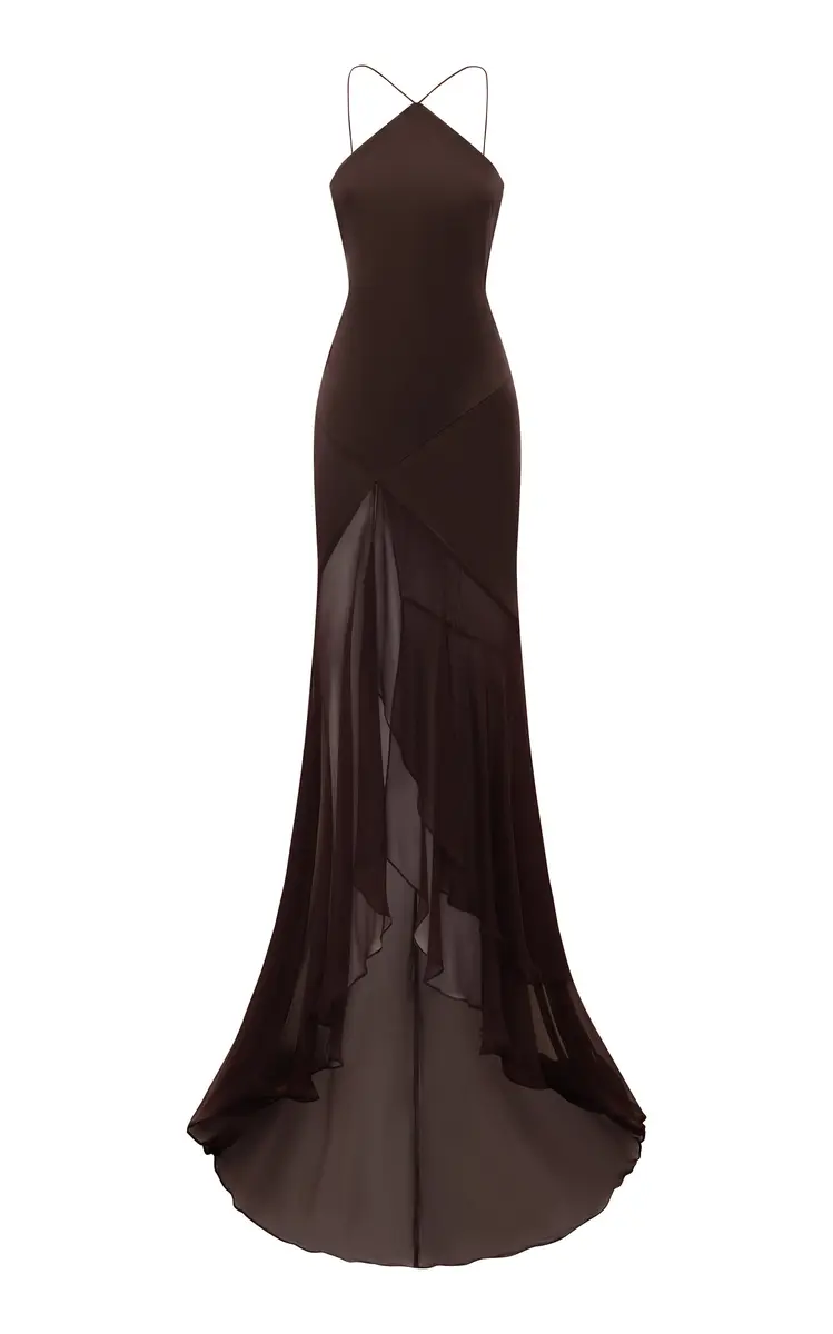 Silk Tiered Skirt Halter Gown Silk Tiered Skirt Halter Gown