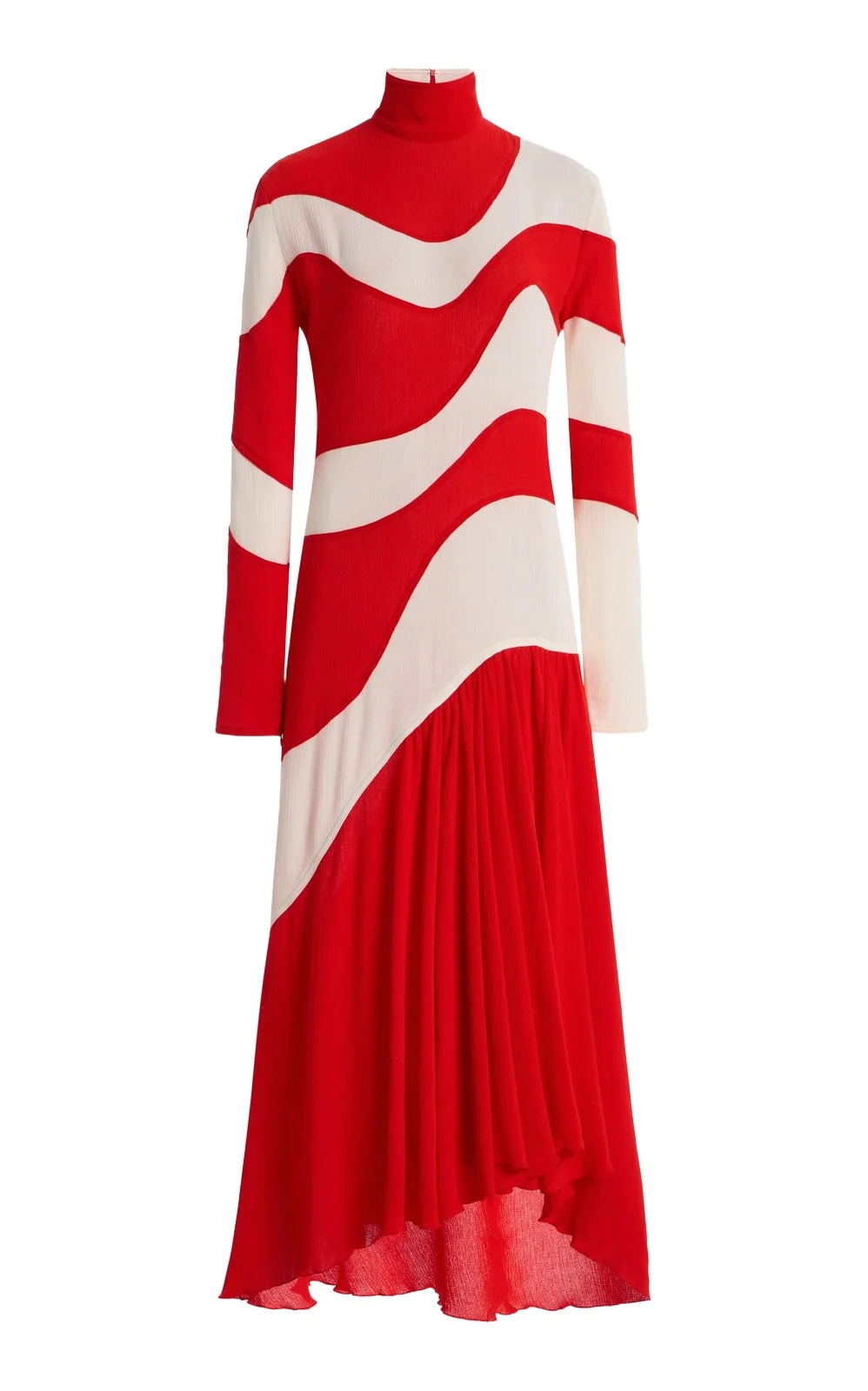Cotton-Silk Crepe Midi Dress