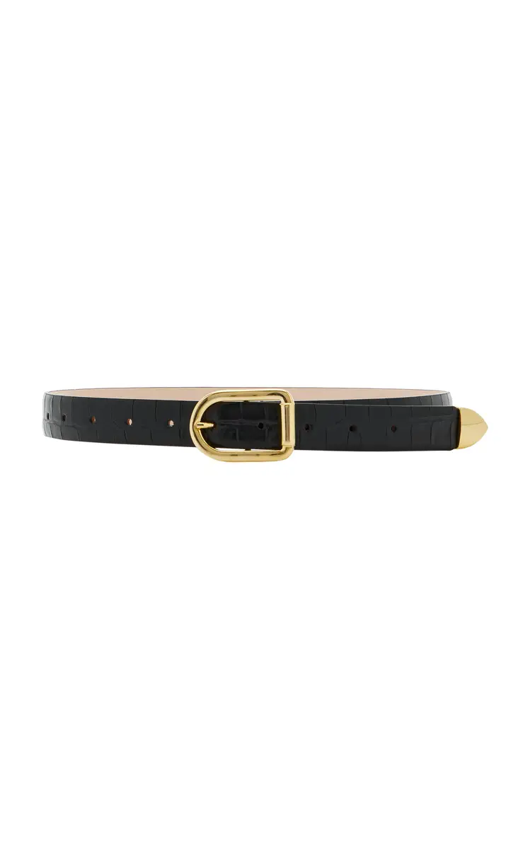 Mija Croc-Effect Leather Belt Mija Croc-Effect Leather Belt