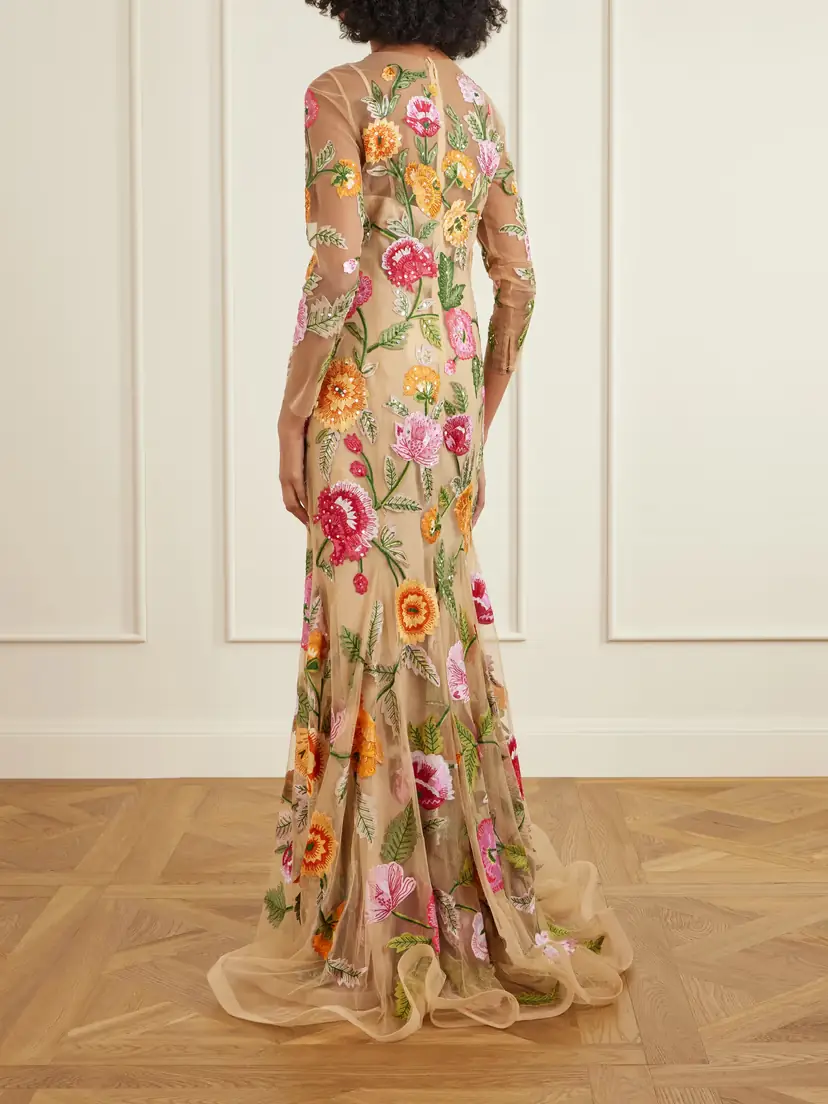 Carolina Herrera Sequin-detailed Embroidered Tulle Gown | Thumbnail 3 Carolina Herrera Sequin-detailed Embroidered Tulle Gown | Thumbnail 3