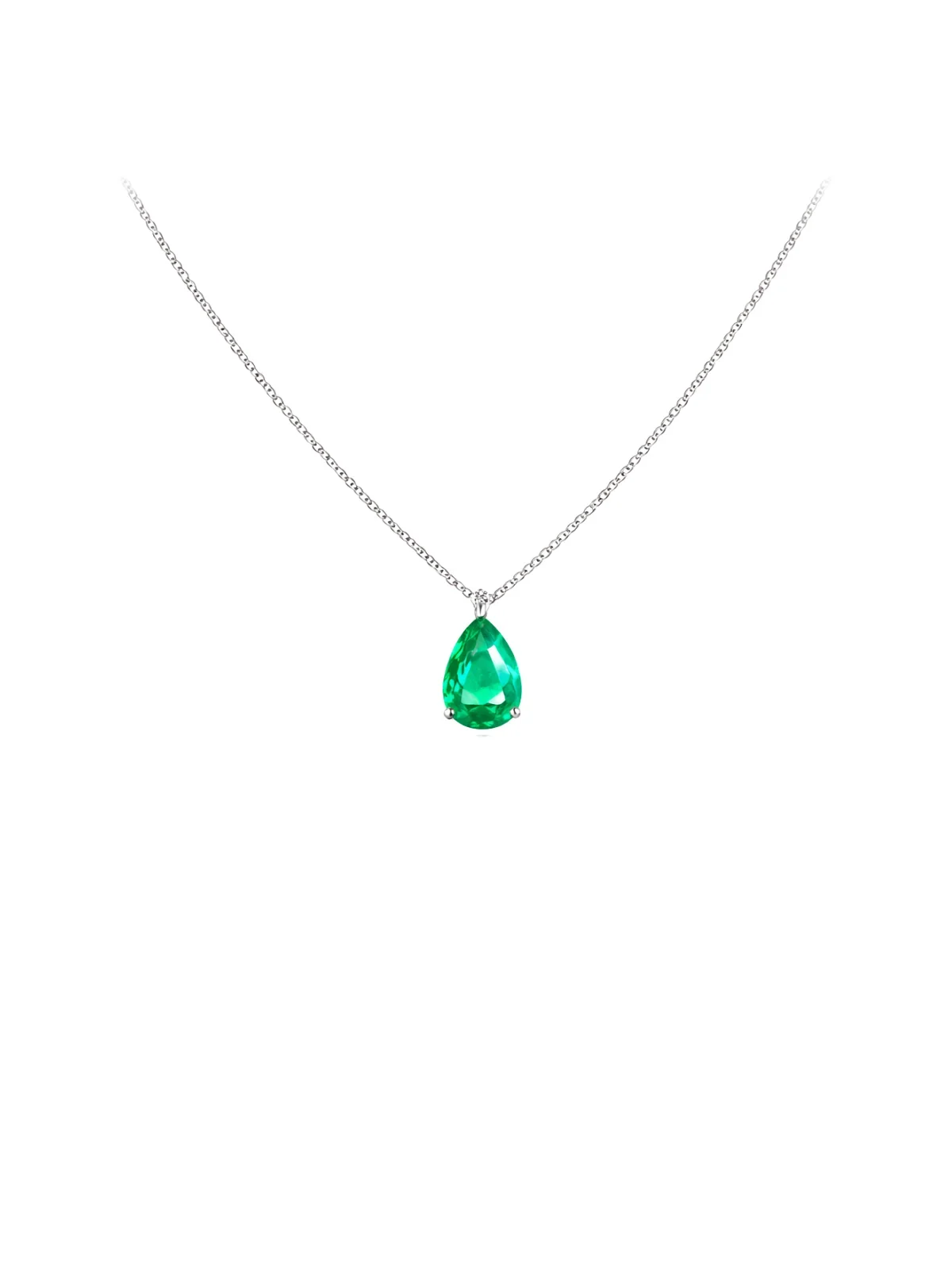 1.10ct Emerald 18K Gold Pear Cut Necklace 1.10ct Emerald 18K Gold Pear Cut Necklace