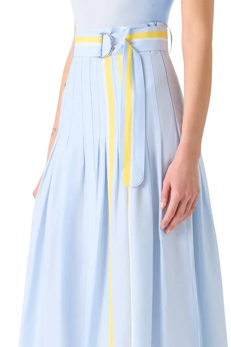 Akris punto Stripe Pleated Midi Skirt | Thumbnail 4