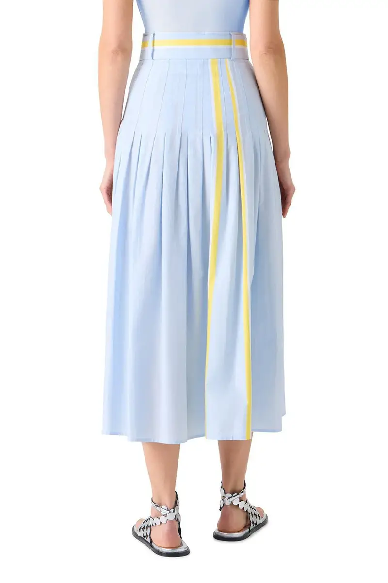 Akris punto Stripe Pleated Midi Skirt | Thumbnail 5