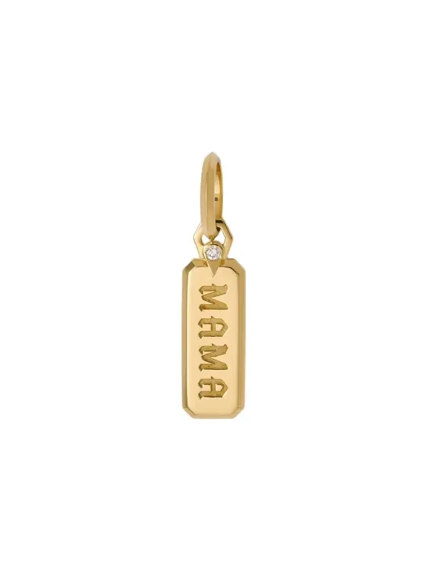 Jennifer Fisher Small Mama Dog Tag in 18K Yellow Gold Jennifer Fisher Small Mama Dog Tag in 18K Yellow Gold