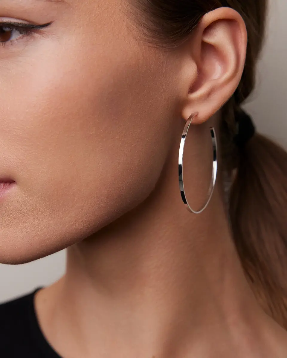 Jennifer Fisher 2 Flat Thread Hoops | Thumbnail 2 Jennifer Fisher 2 Flat Thread Hoops | Thumbnail 2