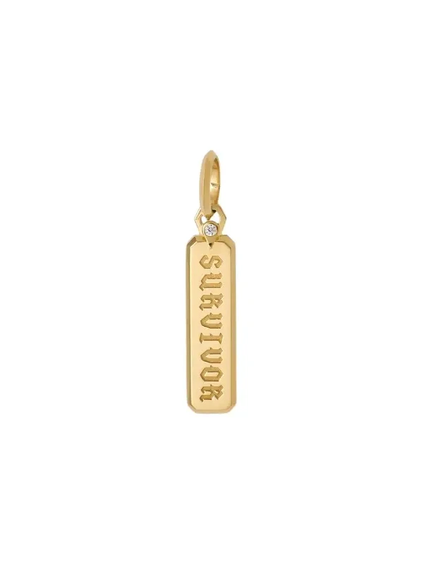 Jennifer Fisher Large Survivor Dog Tag in 18k Yellow Gold