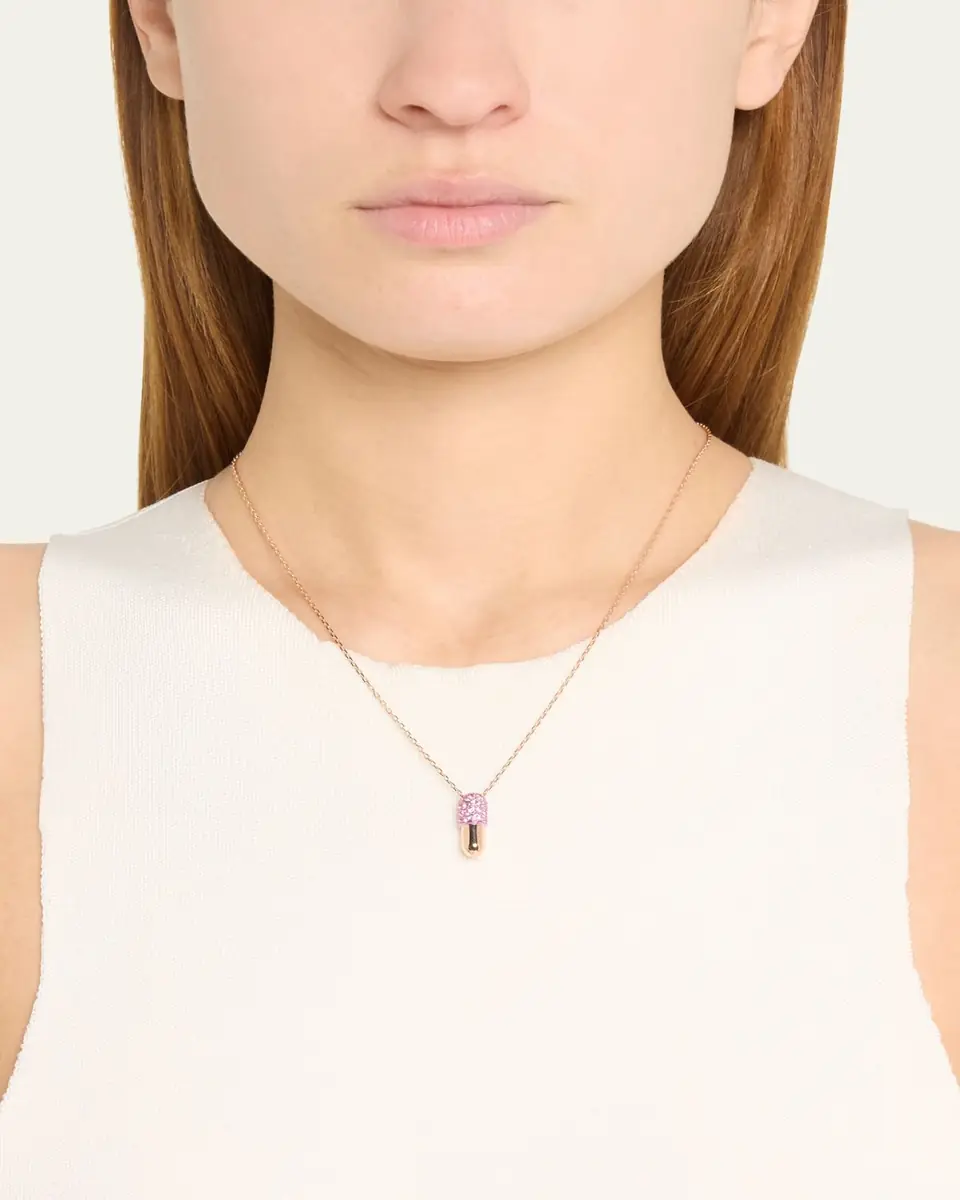 Elior 18K Rose Gold Pink Sapphire Pendant Necklace | Thumbnail 3 Elior 18K Rose Gold Pink Sapphire Pendant Necklace | Thumbnail 3
