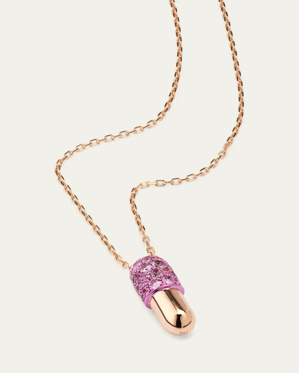 Elior 18K Rose Gold Pink Sapphire Pendant Necklace | Thumbnail 4 Elior 18K Rose Gold Pink Sapphire Pendant Necklace | Thumbnail 4
