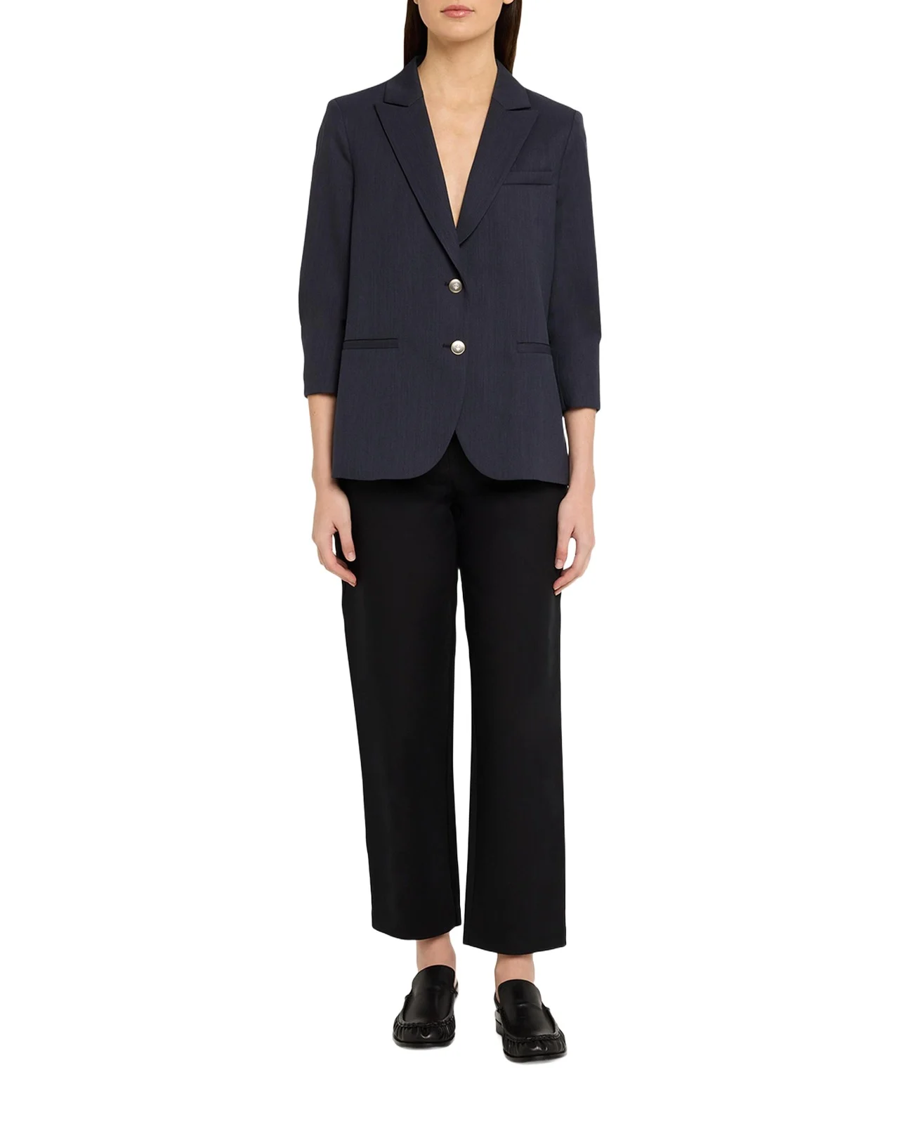 Boyfriend Single-Breasted Stretch Wool Blazer Boyfriend Single-Breasted Stretch Wool Blazer