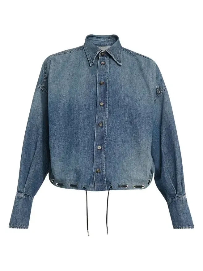Leland Denim Drawstring Bubble Shirt