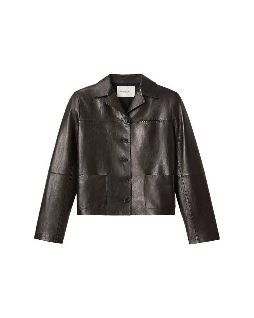 Lafayette 148 New York Button-Down Nappa Leather Jacket | Image 1 Lafayette 148 New York Button-Down Nappa Leather Jacket | Image 1