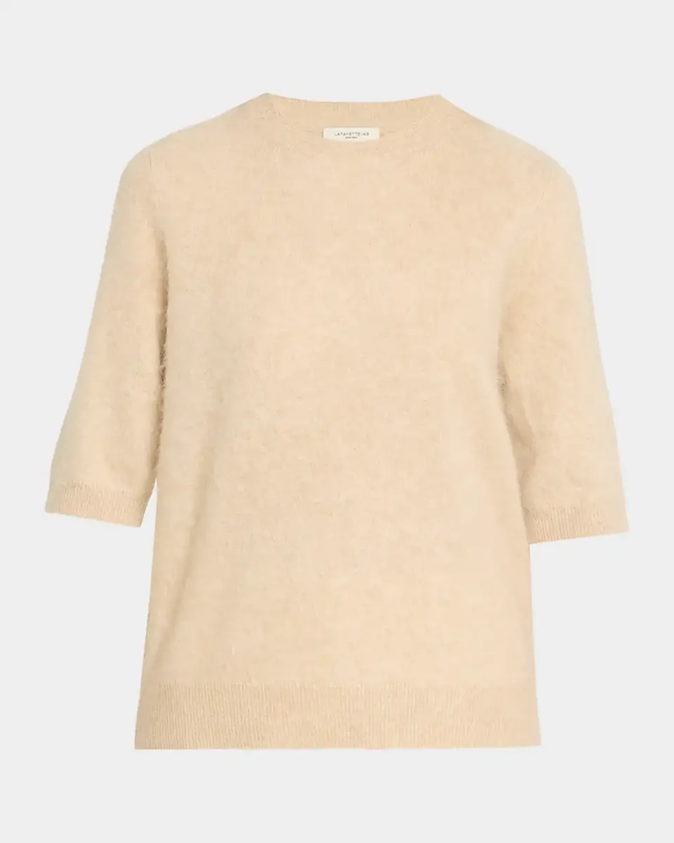 Lafayette 148 New York Short-Sleeve Brushed Cashmere Sweater | Thumbnail 5 Lafayette 148 New York Short-Sleeve Brushed Cashmere Sweater | Thumbnail 5