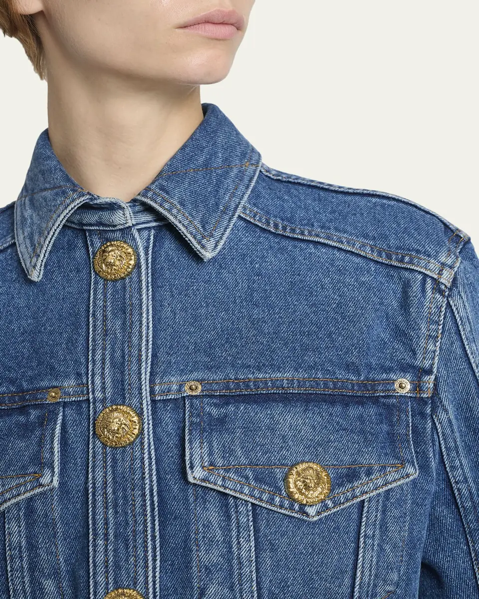 Balmain Two-Pocket Crop Denim Jacket | Thumbnail 5 Balmain Two-Pocket Crop Denim Jacket | Thumbnail 5