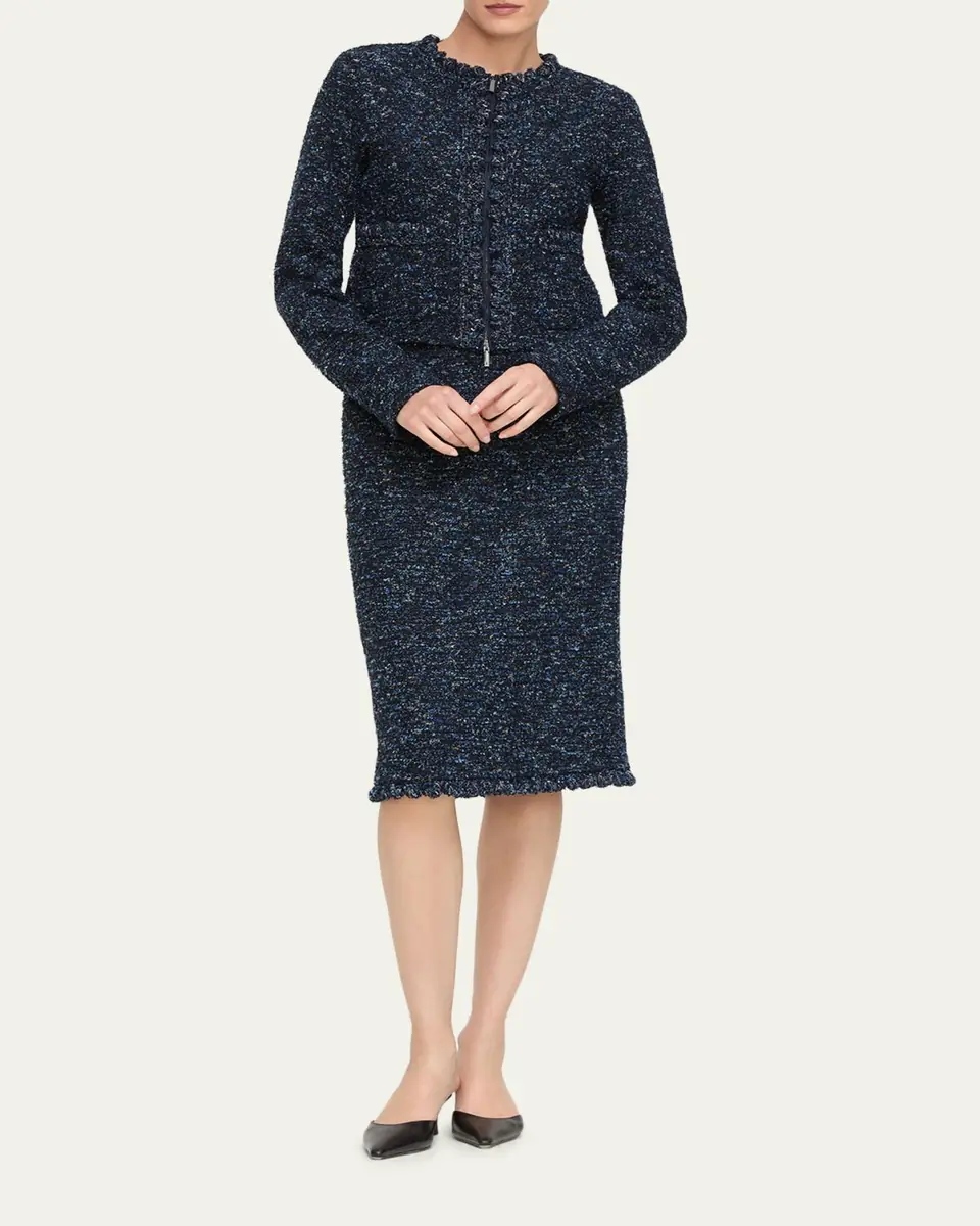 Lafayette 148 New York Pom Pom-Trim Boucle Tweed Jacket | Thumbnail 2 Lafayette 148 New York Pom Pom-Trim Boucle Tweed Jacket | Thumbnail 2