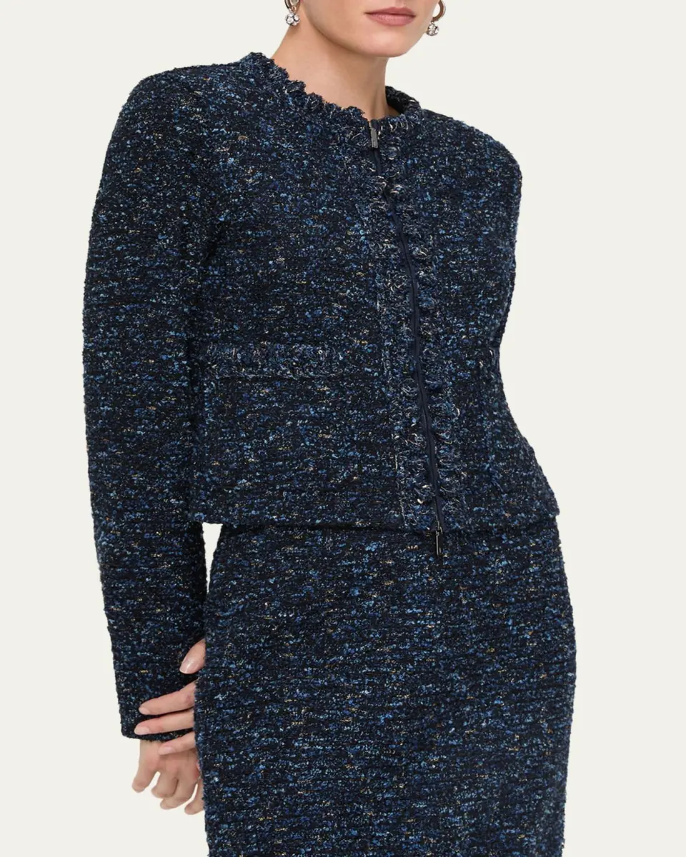 Lafayette 148 New York Pom Pom-Trim Boucle Tweed Jacket | Thumbnail 4 Lafayette 148 New York Pom Pom-Trim Boucle Tweed Jacket | Thumbnail 4