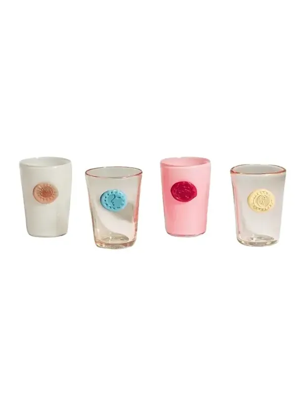 HELLE MARDAHL Monogram 7.4 oz. Drinking Glasses, Set of 2