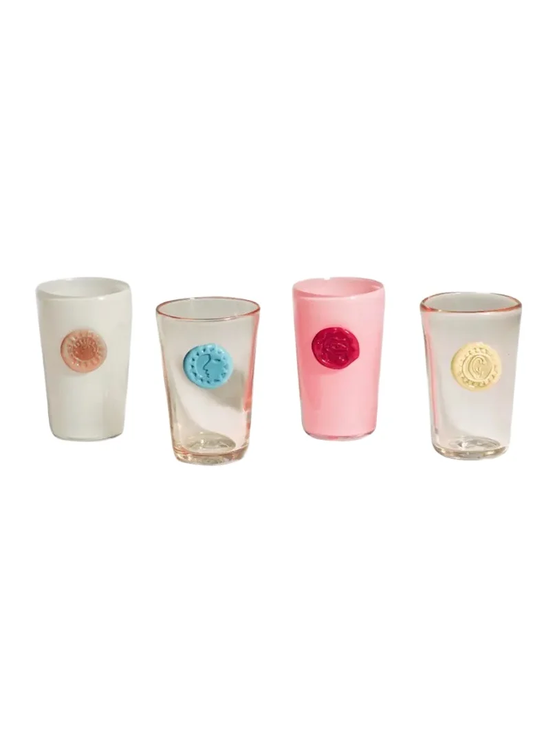 HELLE MARDAHL Monogram 7.4 oz. Drinking Glasses, Set of 2