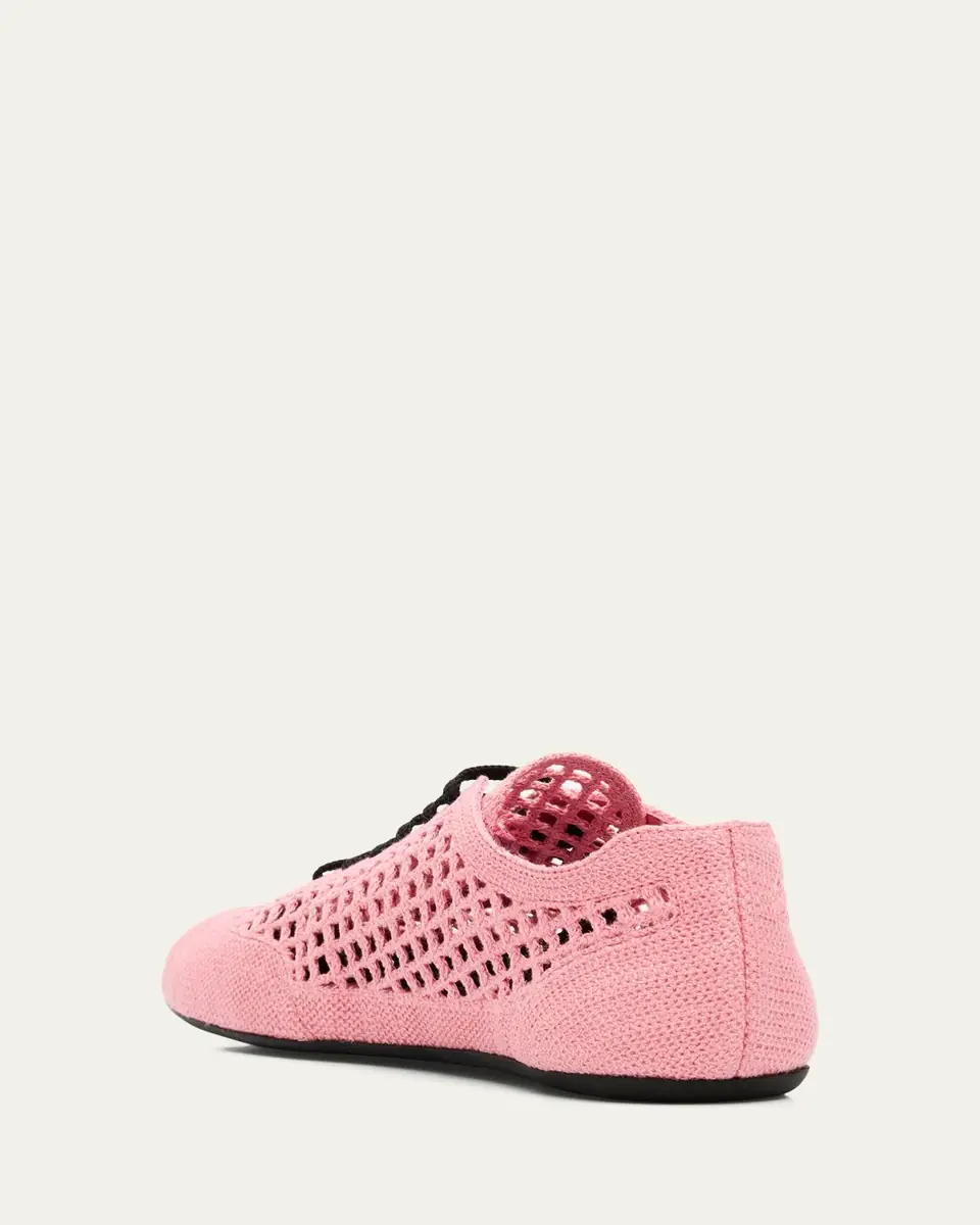 Prada Metallic Crochet Low-Top Sneakers | Thumbnail 2