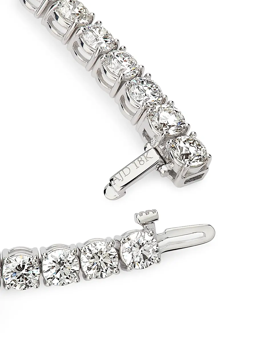 Saks Fifth Avenue Diamonds Women's 18K White Gold & 13.20 TCW Diamond Bracelet - White Gold | Thumbnail 3 Saks Fifth Avenue Diamonds Women's 18K White Gold & 13.20 TCW Diamond Bracelet - White Gold | Thumbnail 3