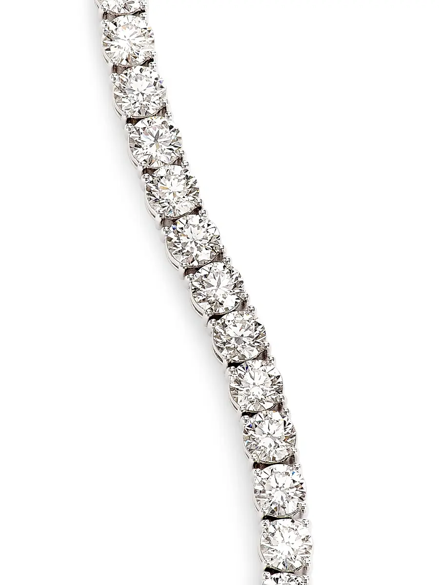 Saks Fifth Avenue Diamonds Women's 18K White Gold & 13.20 TCW Diamond Bracelet - White Gold | Thumbnail 4 Saks Fifth Avenue Diamonds Women's 18K White Gold & 13.20 TCW Diamond Bracelet - White Gold | Thumbnail 4
